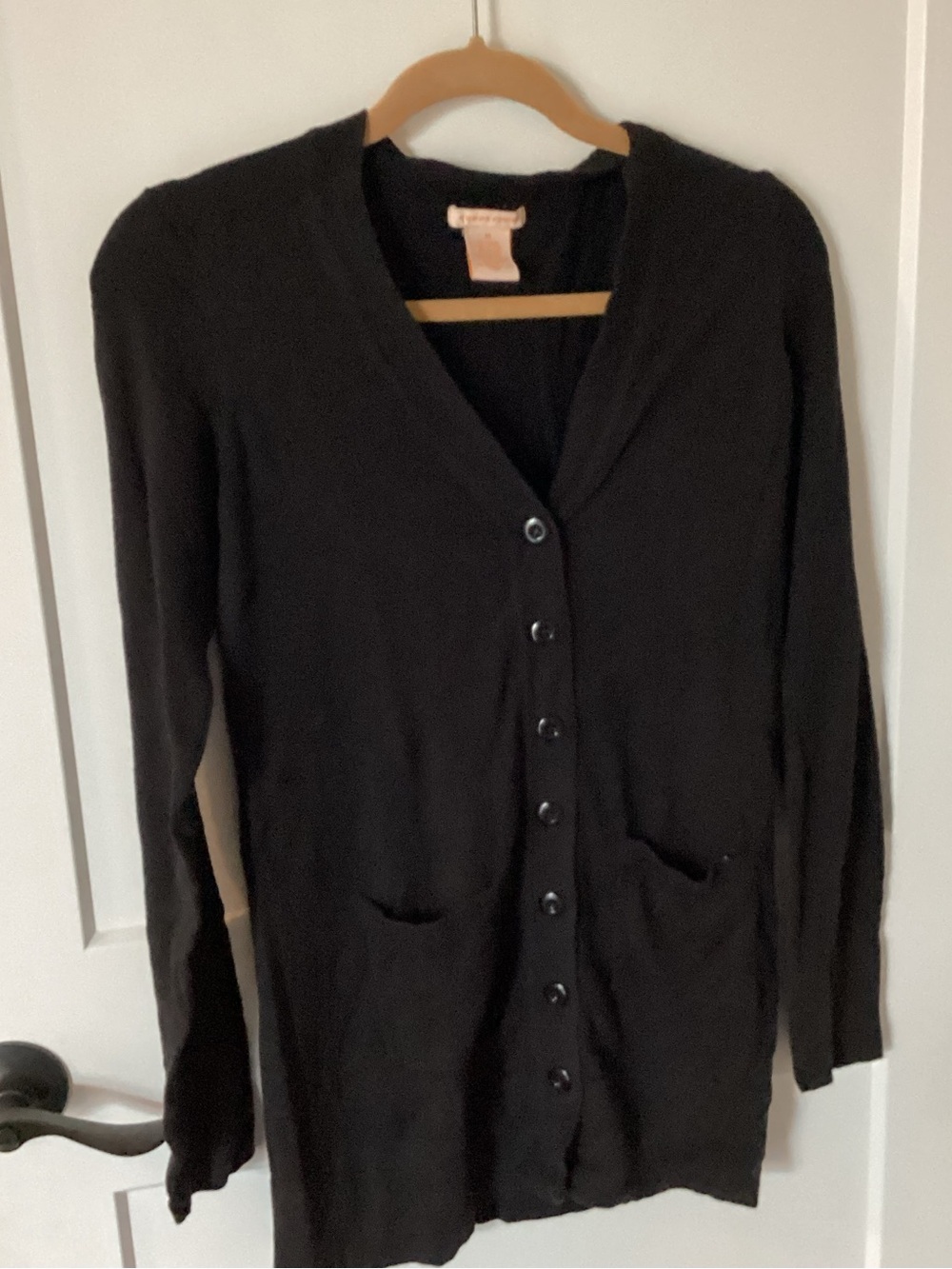 Sweet Romeo Black V-Neck Button Cardigan